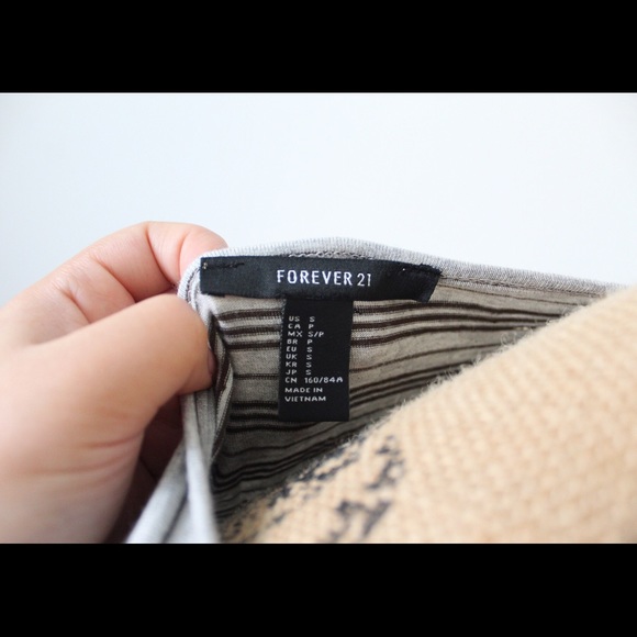 Forever 21 Small Grey & Black Striped Short Sleeve Midi Dress - Picture 6 of 6